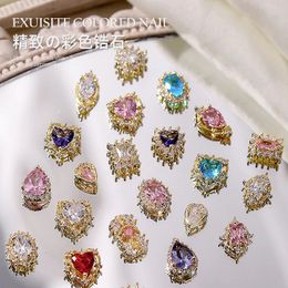 Nail Art Decorations 50/100Pcs Luxury Zircon Nail Art Charms Random Multi-Shapes Crystal Rhinestones Jewelry For Nail Art Decoration Sticker 3D Charm 231211