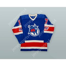 Custom 1973-74 WHA TOM MARTIN 17 TORONTO TOROS BLUE HOCKEY JERSEY NEW Top Stitched S-M-L-XL-XXL-3XL-4XL-5XL-6XL