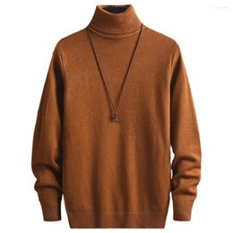 Men's Sweaters Men Solid Colour Sweater High Collar Turtleneck Winter Warm Knitted Pullover Jumper For Autumn