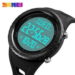 SKMEI Fashion Sport Watch Men Countdown Chrono EL Light Watches 5Bar Waterproof Big Dial Digital Watch Relogio Masculino 1246310y