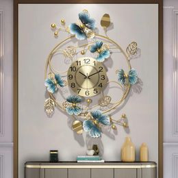 Wall Clocks Chinese Butterfly Orchid Wrought Iron Home Livingroom Sticker Decoration Restaurant El Mural Crafts