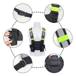 Backpack Reflective Men Women Fashion Nylon Chest Rig Bag Black Vest Hip Hop Streetwear Waist Pack Functional Tactical Vests 4 Col227d