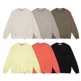 FOG Double Thread New ESSENTIALS Chest Flocking Letter Round Neck Sweater Beauty Trendy Top Men's and Women's Casual Style