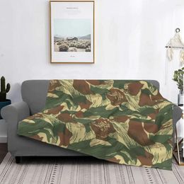Blankets Rhodesian Brush Stroke Camouflage Pattern Blanket Flannel Summer Military Breathable Super Soft Sofa Bedroom
