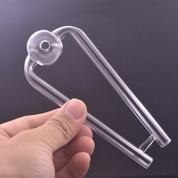 Double Tube Snuff Glass Oil Burner Pipe Portable Smoking Pipe 14CM Length 30mm Ball Oil Nail Pipe for Smoking Accessories Best Smoker Gift