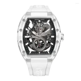 Wristwatches Bonest Gatti Luxury Glass Watch Case Mirror Hollow Out Mechanical Automatic