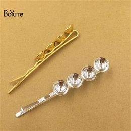 BoYuTe 20Pcs 8MM Blank Base Tray Welding Hair Clip Pin Metal Iron Diy Hair Jewellery Parts & Accessories299y