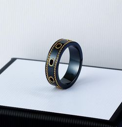 designer rings love Ceramic Band g letter Rings Black White for Women Men jewelry Gold Ring4846095