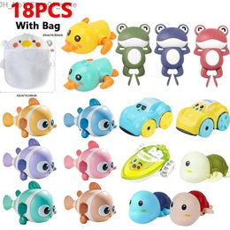 Bath Toys Baby Bath Toys Pack Kids Ducks Turtles Cartoon Animal Play Water Baby Bathing Swimming Bathroom Shower Bathtub Toy For Children Q231212