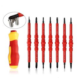 Screwdrivers 8Pcs Electrical Insated Screwdriver Non-Slip Mti Bit Magnetic Batch Head T10 T15 T20 T25 Ph0 Ph1 Ph2 Y1 Y2 Drop Deliver Dhg78