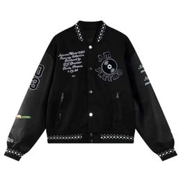 Designer Amires Jacket Coat Top Quality Men's Jackets Fashion Mens VARSITY Men Outerwear Jacket Men's Black Jackets Embroidery 918