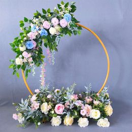 Wedding Arch Metal Circle Background Wrought Iron Shelf Decorative Props DIY Round Party Background Shelf Flower Stand Frame257W