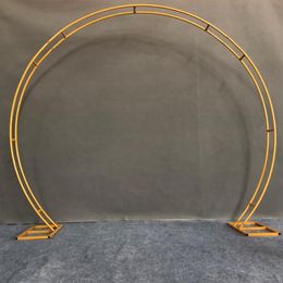 Wedding Props Wrought Iron Arch Flower Stand T Stage Arrangement Decoration Round Metal Circle Arch Artificial Flower Stand299Q