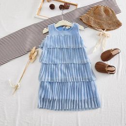 Girl Dresses 2023 Baby Toddler Clothes Girls Summer Beach Cake Dress Sleeveless Vestidos Kids Party For Children's Clothing