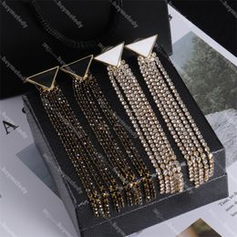 Sparkle Diamond Pendant Earrings Crystal Hoop Earrings Designer Black Crystal Earrings With Box