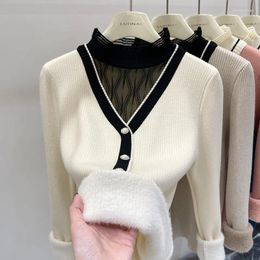 Women's Sweaters Half Turtleneck Sweater Women Soft And Waxy Style Slim Fit Wool Knitted Mesh Bottoming Shirt Lazy Thickened Inner Layer