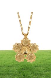 Ethiopian Coins Pendant Necklace Women Men Jewellery Africa Vintage Coin Eritrea Habesha Necklaces7853444