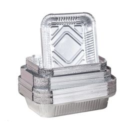 Disposable Take Out Containers Takeaway Food with Aluminium Foil Trays and Covers Lunch Boxes Kitchen Cooking Supplies 231212