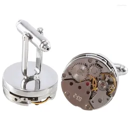 Watch Repair Kits 2Pcs Fashion Women Men Mechanical Movement Cufflinks Shirt Sleeve Buttons Aircraft Modelling Accessories