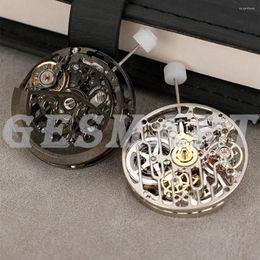 Watch Repair Kits China Made HZ7500A Silver/Black Hollow Round Automatic Mechanical Movement