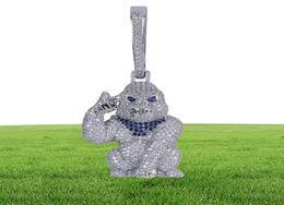 Iced Out Big Pendants Designer Jewelry Hip Hop Bling Monkey Pendant Luxury Necklace Cuban Link Chain Gorilla Animal Men Women Acce5971473