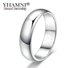 YHAMNI Lose Money Promotion Real Pure White Gold Rings For Women and Men With 18KGP Stamp 5mm Top Quality Gold Colour Ring Jewellery 7814358