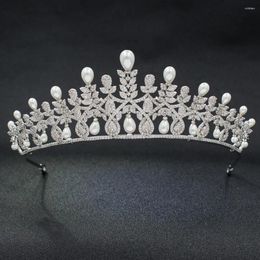 Hair Clips Full 5A CZ Cubic Zirconia Classic Wedding Bridal Royal Tiara Diadem Crown Women Girl Prom Party Jewellery Accessories A00017