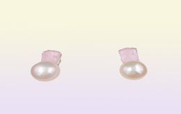 Bear Mini Color Earrings Stud In Silver With Rose Quartite And Pearl Bear Jewelry 925 Sterling Andy Jewel 91543369083808643219683