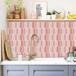 Wall Stickers Wodecor Brick style Wallpaper SelfAdhesive Pink Waterproof 3D Tiles Stick on Backsplash 1212 inch 231212