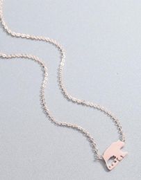 necklace women stainless steel simple Polar bear Choker chain necklace Steel fashion rose gold boho jewelry on the neck6786990