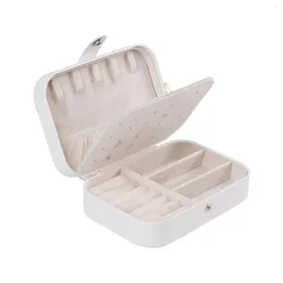 Jewelry Pouches Organizer Box Multi Function PU Leather For Necklace Rings Birthdays