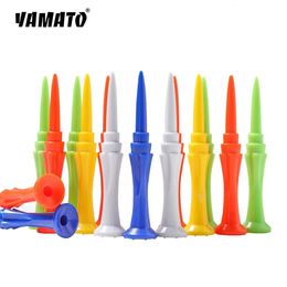 Golf Tees Yamato 20 Pcs/Pack Coloful Plastic Golf Tees Professional 3-1/4 Inch Step Down Premium Unbreakable Long Golf Tee for Golfer 231212