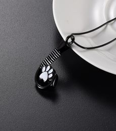 LkJ9926 Paw Hook Shape Pet Cremation Necklace Hold Loved Dog Cat Ashes Keepsake Stainless Steel Jewellery with Funnel1899227