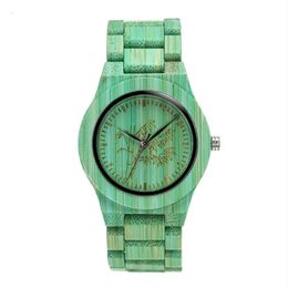 SHIFENMEI Brand Mens Watch Colourful Bamboo Fashion Atmosphere Metal Crown Watches Environment Protection Simple Quartz Wristwatche261s