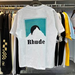 manship Rhude Mens T Shirts summer Fashion designer tshirts Street Casual Short Sleeve Beach Style tees Cotton Printing Shirt 23SSS A124 6-1