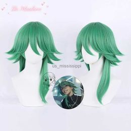 Cosplay Wigs Heartsteel Ezreal Wig Game Cosplay Wig Men Green Hair Ezreal Cosplay Wig Heat Resistant Hair Halloween Free Wig CapL240124