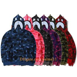 Mens Camouflage hoodie streetwear clothing hooded sweatshirt cotton quality blue jacket printed letters womens designer hoodies 3XL Trendy Thickened hoodie BA23