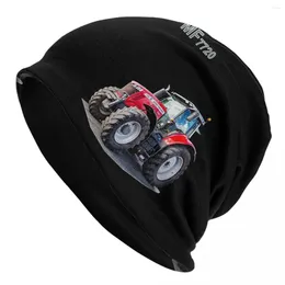 Berets Red Tractor Car Lover Skullies Beanies Hats Hip Hop Unisex Street Caps Warm Dual-use Bonnet Knitted Hat