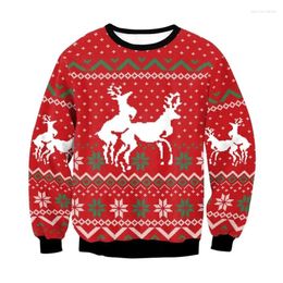 Men's Sweaters Christmas Sports Shirt Santa Claus Pattern Clothing Large Long Sleeved Top Fashion Unisex Sweater