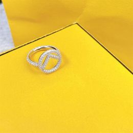 2022 Ring For Women Fashion Designer Silver Rings Diamond Letter F Ring Engagements For Womens 925 Silvers Jewelry Ornaments 22022261U