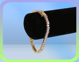 18K Gold Plated Cubic Zirconia Classic 3456mmTennis Bracelet Gold Bracelets for Women 7inch 8inch6848976