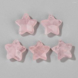 Pendant Necklaces Rose Quartzs Five-pointed Star Shape 1PC Natural Stone Opalite Amethysts Beads Charm For Jewellery Making Accessories 14mm