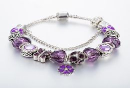 New elegant four-leaf clover pendant beaded bracelet for Jewellery DIY charm beaded pendant ladies bracelet gift with original box7345496
