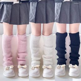 Women Socks 20 Style Color Children JK Lolita Leg Warmer For Girls' Autumn Winter Knitted 40cm Long Foot Cover Y2K Punk Gothic Crochet