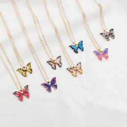 Pendant Necklaces Fashion Beauty Butterfly Necklace For Women Golden Color Statement Jewelry Gifts Wholesale Drop