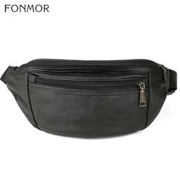 Waist Bags Fonmor Womens Antitheft Bag Fanny Pack Genuine Leather Belt Purse Small Phone Key Black Men Packs Unisex270w