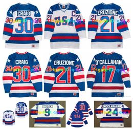 1980 Team USA K1 Hockey Jersey JIM CRAIG MARK JOHNSON KEN MORROW NEAL BROTEN JACK O'CALLAHAN BILL BAKER BUZZ SCHNEIDER MIKE ERUZIONE RAMSEY MCCLANAHAN Size S-4XL