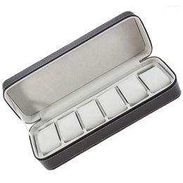 Watch Boxes 6 Slots Storage Box Outdoor Jewellery Organiser Zipper Case Travel Jewlerly Container Desktop Household Gift