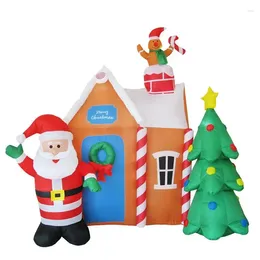 Christmas Decorations 1Pc Large Inflatable Santa Claus Tree Shaped Luminous Ornaments Home Decoration Props