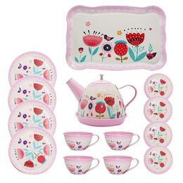 Kitchens Play Food Simulation Tea Set Teapot Kitchen Afternoon Pretend Toy Children's House Tableware Educational Toys For Girls Kids 231211